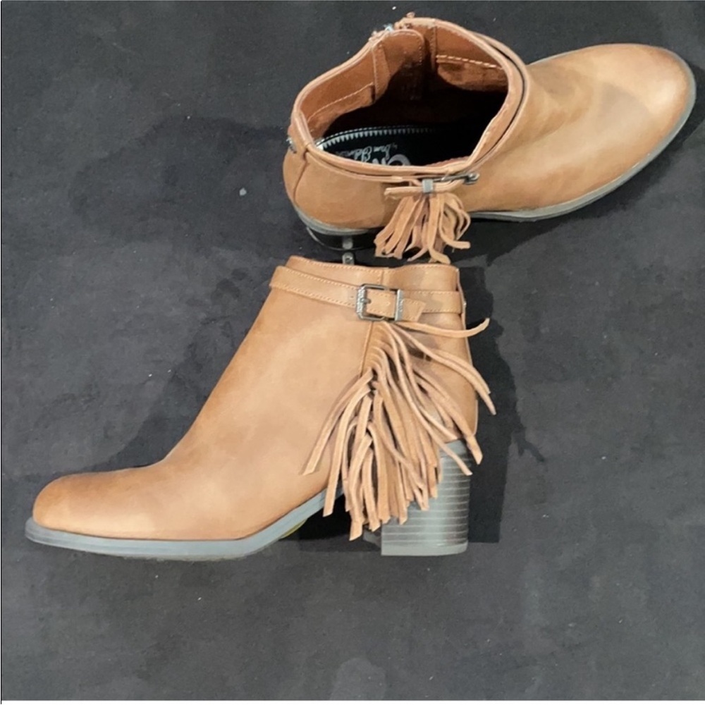Circus by Sam Edelman Cognac “Jolie”Fringe Ankle Boots